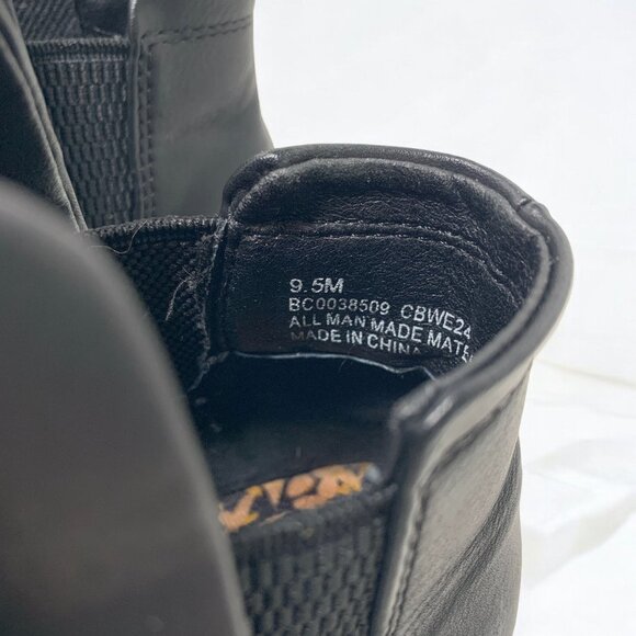 B.O.C. Black Leather Ankle Boots Western Styling 2" Block Heel Size 9.5M - Picture 3 of 9